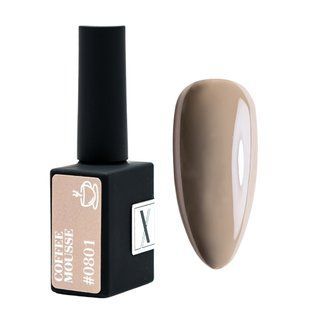 Lakier Hybrydowy 10 ml Coffee Mousse #0801 - delikatny brązowy kryjący odcień