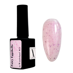 Baza kamuflująca 10 ml Fairy Eggshells #0013 - baza r&oacute;żowa z folią i drobinkami