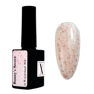 Baza kamuflująca 10 ml Bunny's Secret #0014 - baza beżowa z folią i drobinkami